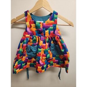 Peppermints Valerie McCarty Girls Dress XL‎ Colorful Cats Sleeveless